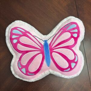 NEW Pink Blue Plush 14" Butterfly Shaped Throw Accent Pillow